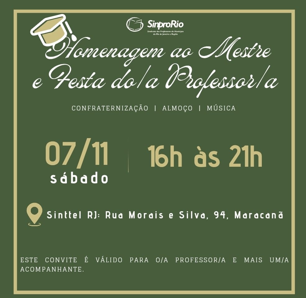 Inscrição dia do Mestre